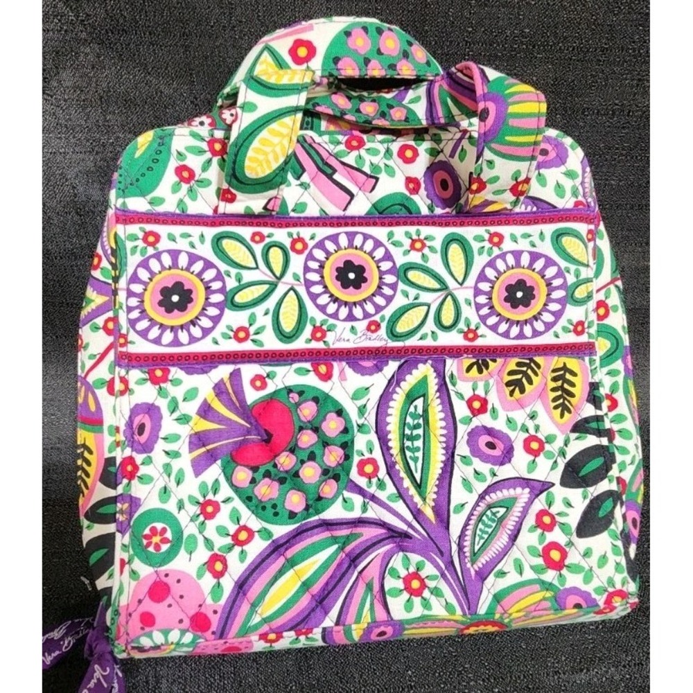 VERA BRADLEY Tech Organizer VIVA LA VERA Retired Floral‎ Multicolor Abstract EUC